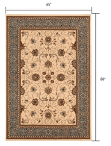 4' X 6' Blue and Ivory Oriental Power Loom Area Rug - Homeroots - Flyclothing LLC