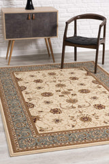 8' X 11' Blue and Ivory Oriental Power Loom Area Rug - Homeroots - Flyclothing LLC