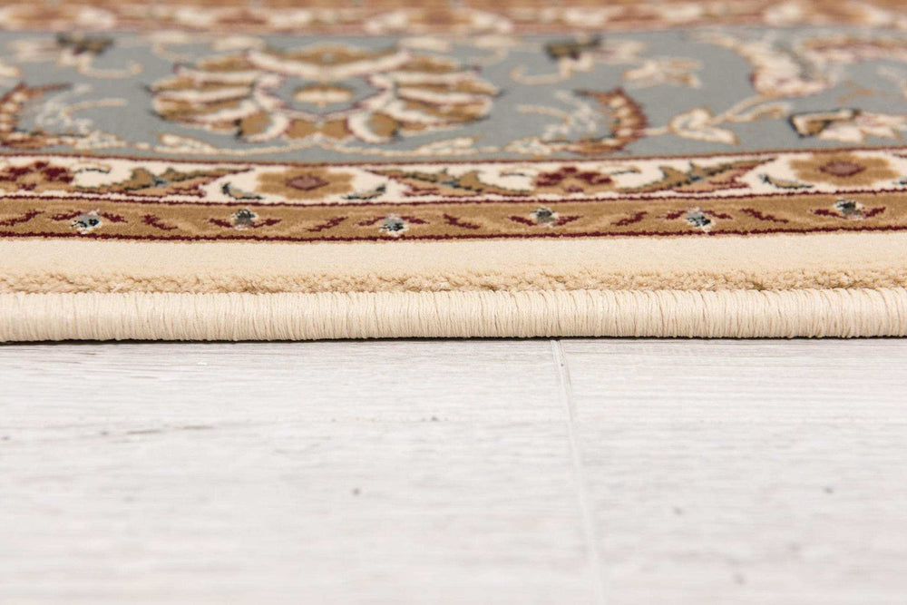 8' X 11' Blue and Ivory Oriental Power Loom Area Rug - Homeroots - Flyclothing LLC