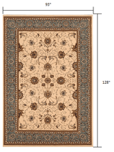 8' X 11' Blue and Ivory Oriental Power Loom Area Rug - Homeroots - Flyclothing LLC