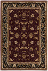 7' X 9' Red and Black Oriental Power Loom Area Rug