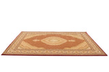 10' Runner Red and Beige Oriental Power Loom Runner Rug - Homeroots