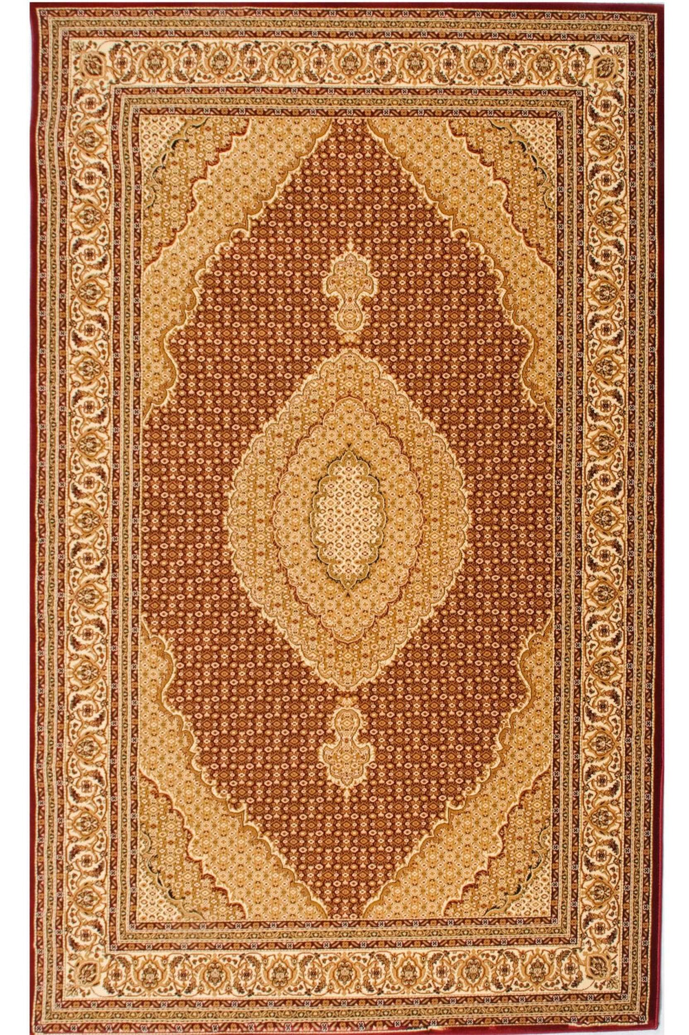 13' Runner Red and Beige Oriental Power Loom Runner Rug - Homeroots - Flyclothing LLC