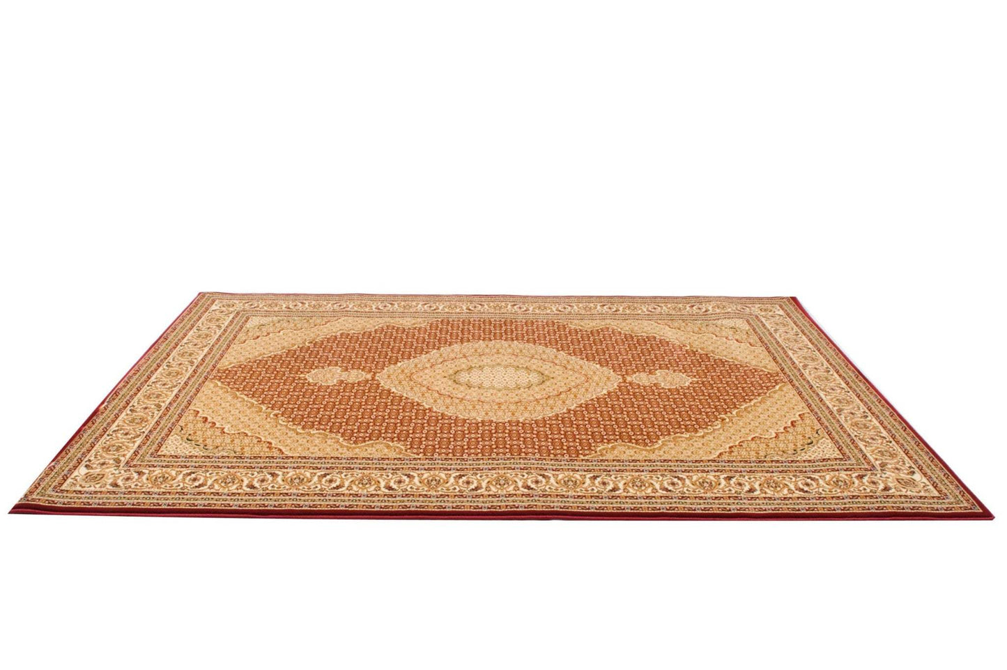 13' Runner Red and Beige Oriental Power Loom Runner Rug - Homeroots - Flyclothing LLC
