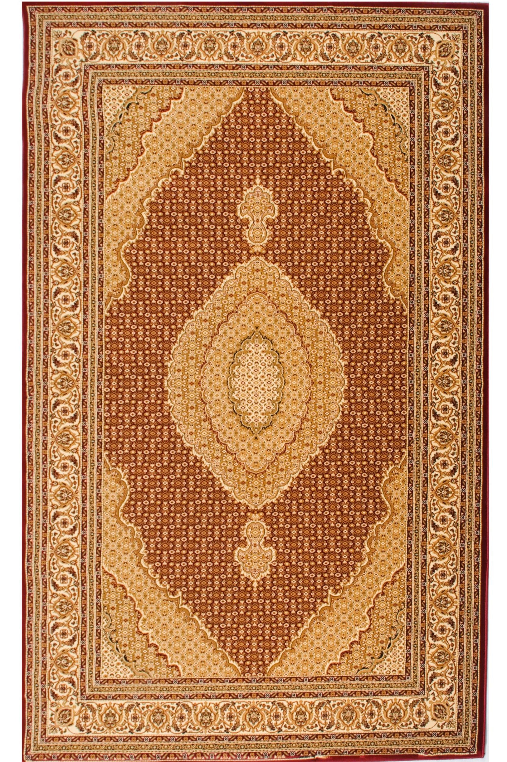 15' Runner Red and Beige Oriental Power Loom Runner Rug