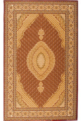 15' Runner Red and Beige Oriental Power Loom Runner Rug