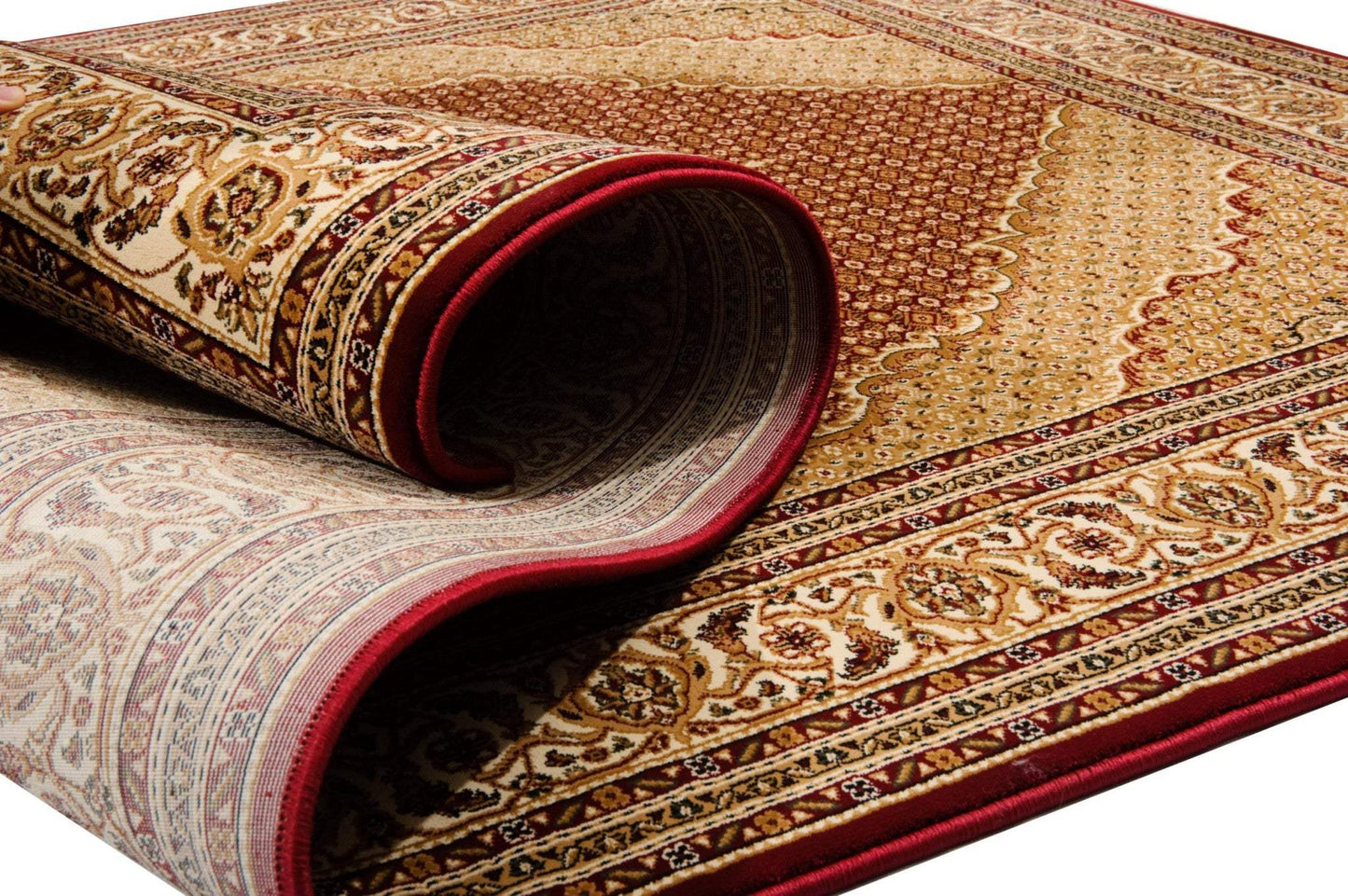 8' Runner Red and Beige Oriental Power Loom Runner Rug - Homeroots - Flyclothing LLC
