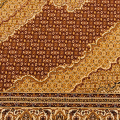 5' Red Round Oriental Power Loom Area Rug - Homeroots