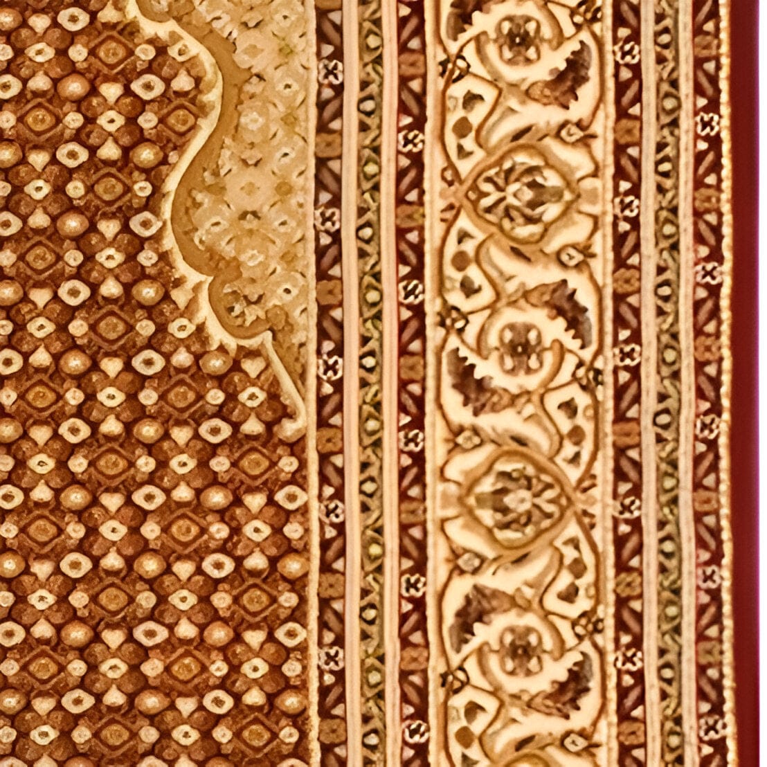 5' Red Round Oriental Power Loom Area Rug - Homeroots