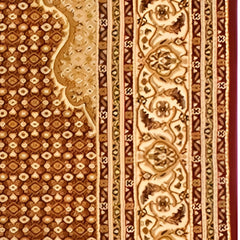 5' Red Round Oriental Power Loom Area Rug - Homeroots