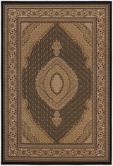 13' Runner Beige and Black Medallion Power Loom Runner Rug - Homeroots - Flyclothing LLC