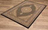 13' Runner Beige and Black Medallion Power Loom Runner Rug - Homeroots - Flyclothing LLC