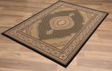 8' Runner Beige and Black Medallion Power Loom Runner Rug - Homeroots - Flyclothing LLC