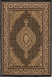 4' X 6' Beige and Black Medallion Power Loom Area Rug - Homeroots