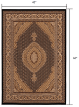 4' X 6' Beige and Black Medallion Power Loom Area Rug - Homeroots - Flyclothing LLC