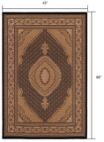 4' X 6' Beige and Black Medallion Power Loom Area Rug - Homeroots