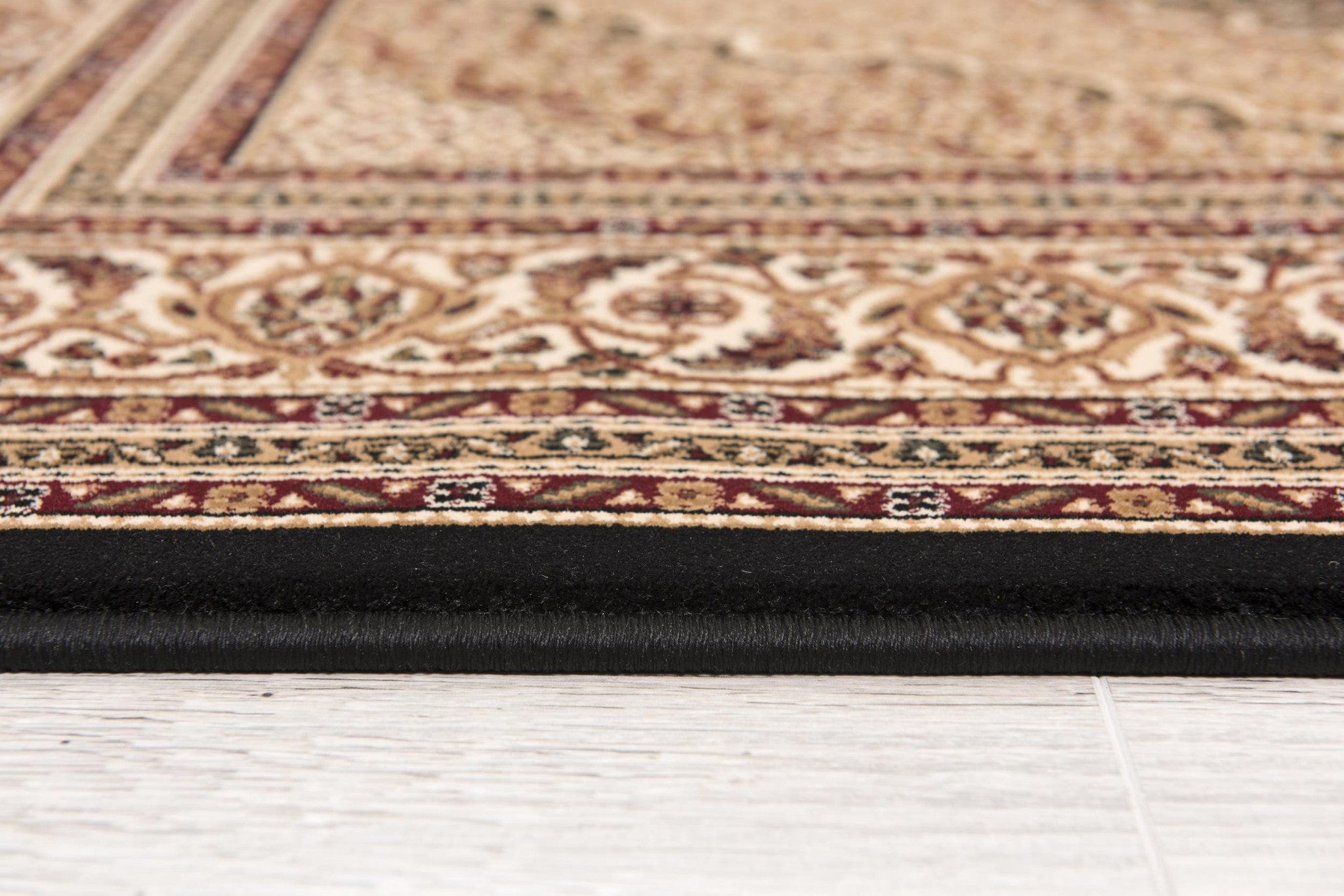 5' X 8' Beige and Black Medallion Power Loom Area Rug - Homeroots