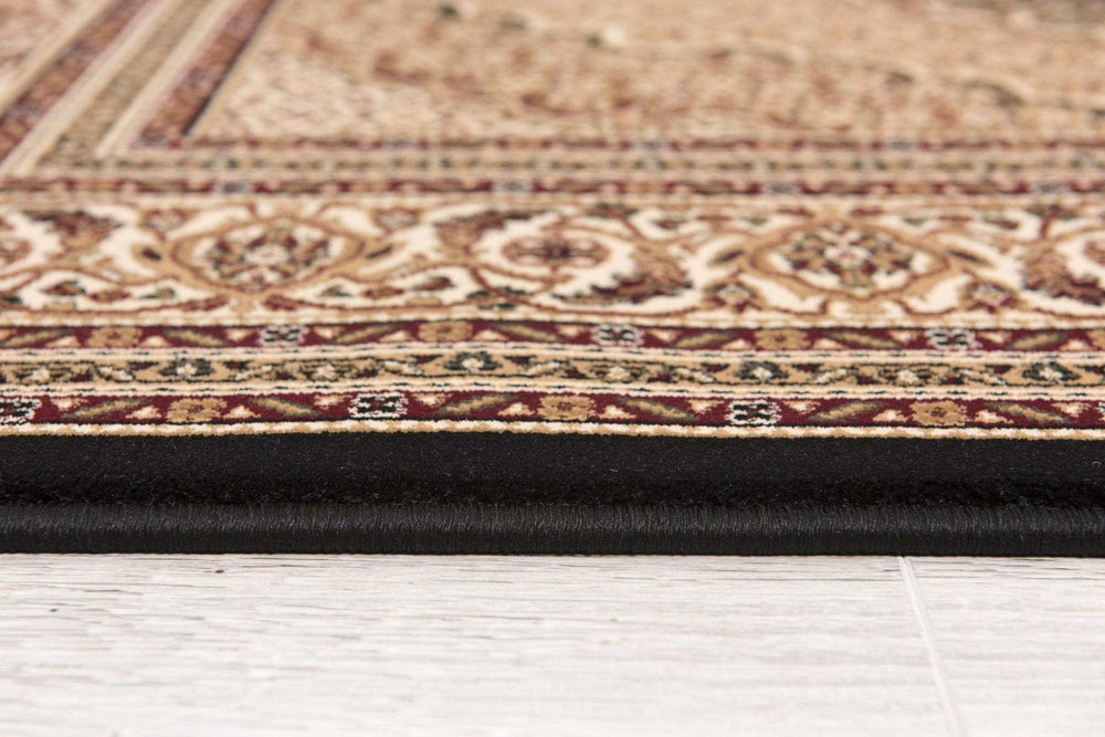 5' X 8' Beige and Black Medallion Power Loom Area Rug - Homeroots - Flyclothing LLC