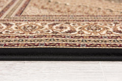 5' X 8' Beige and Black Medallion Power Loom Area Rug - Homeroots