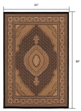 5' X 8' Beige and Black Medallion Power Loom Area Rug - Homeroots - Flyclothing LLC