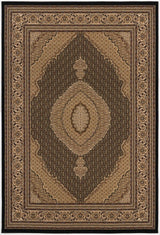 7' X 9' Beige and Black Medallion Power Loom Area Rug - Homeroots - Flyclothing LLC