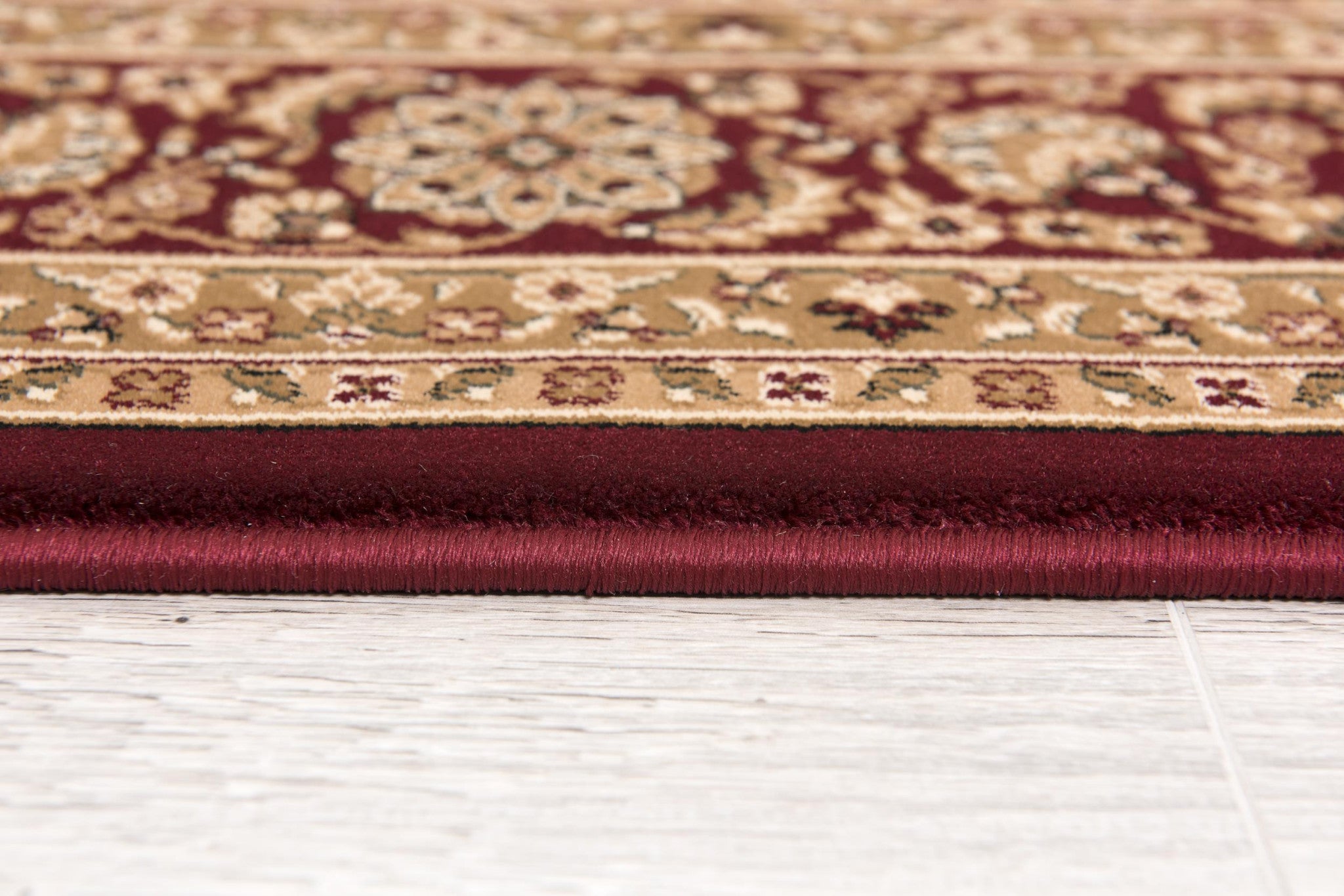 15' Runner Red and Beige Oriental Power Loom Runner Rug