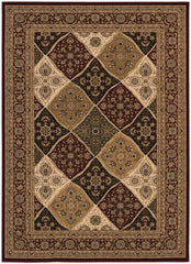8' Runner Red and Beige Oriental Power Loom Runner Rug