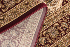 8' Runner Red and Beige Oriental Power Loom Runner Rug