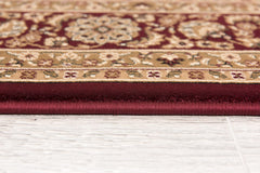 8' Runner Red and Beige Oriental Power Loom Runner Rug