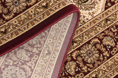 5' X 8' Red and Beige Oriental Power Loom Area Rug - Homeroots