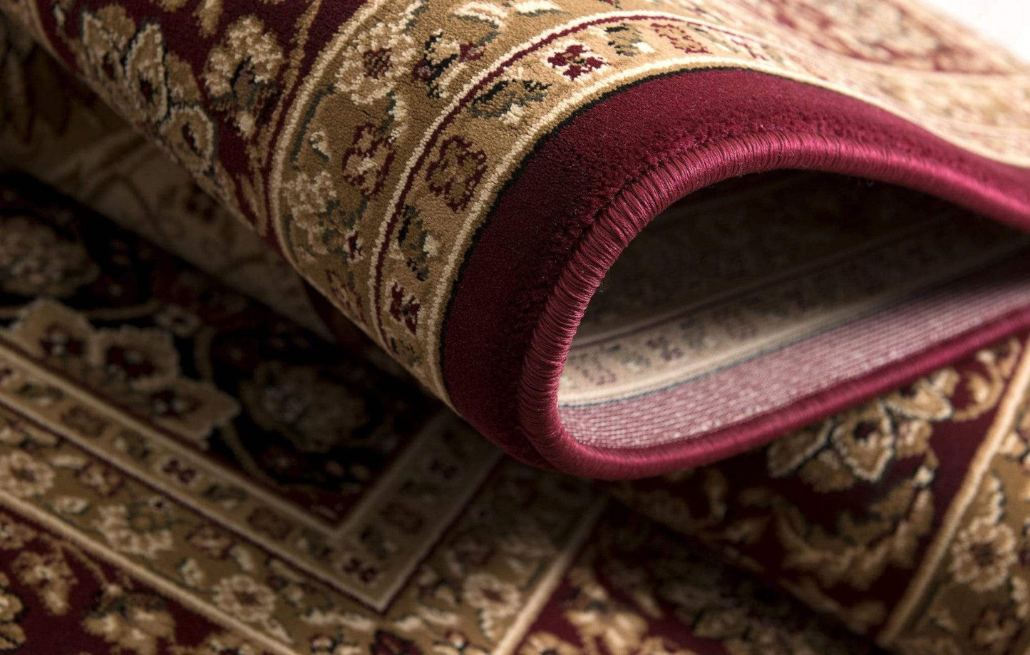 5' X 8' Red and Beige Oriental Power Loom Area Rug - Homeroots - Flyclothing LLC