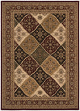 7' X 9' Red and Beige Oriental Power Loom Area Rug - Homeroots