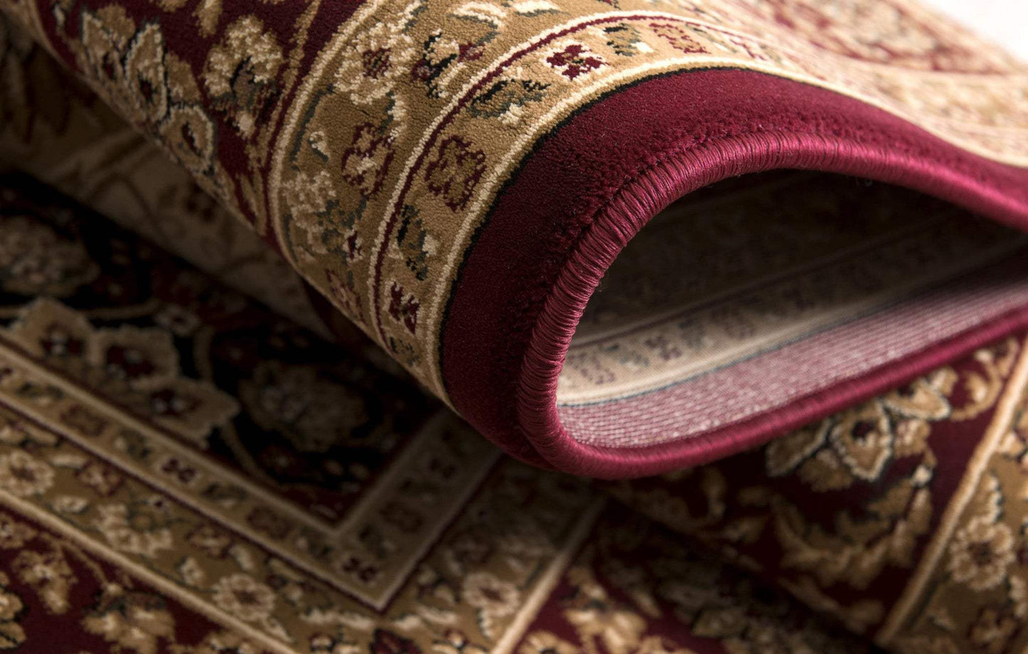 7' X 9' Red and Beige Oriental Power Loom Area Rug - Homeroots - Flyclothing LLC