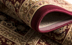 7' X 9' Red and Beige Oriental Power Loom Area Rug