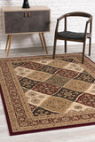 8' X 11' Red and Beige Oriental Power Loom Area Rug - Homeroots