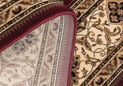 5' X 8' Red and Beige Floral Medallion Power Loom Area Rug - Homeroots
