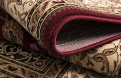5' X 8' Red and Beige Floral Medallion Power Loom Area Rug