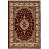 5' X 8' Red and Beige Floral Medallion Power Loom Area Rug