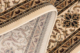 5' X 8' Beige and Black Floral Medallion Power Loom Area Rug
