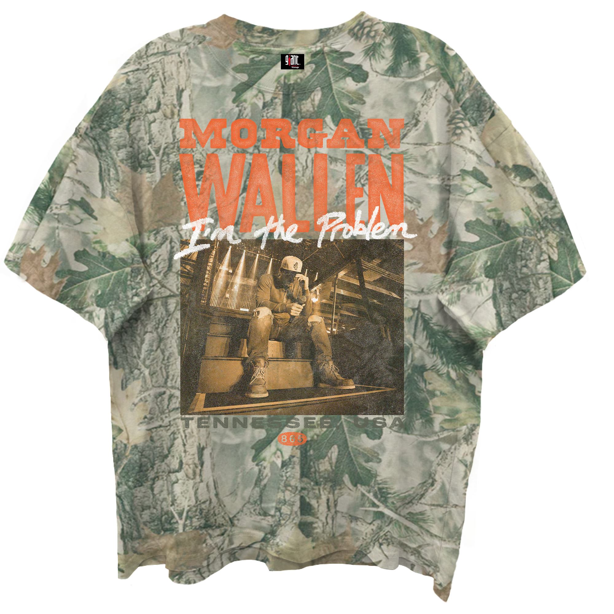 MORGAN WALLEN I'M THE PROBLEM WOODLAND CAMO T-SHIRT/GIANT VINTAGE/S