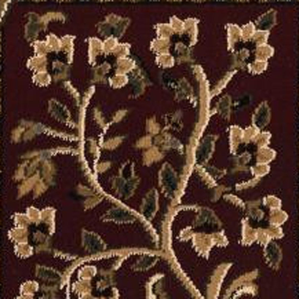 4' X 6' Beige and Black Oriental Power Loom Area Rug
