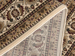 5' Cream Round Oriental Power Loom Area Rug