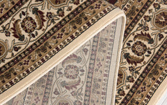5' X 8' Beige and Black Oriental Power Loom Area Rug