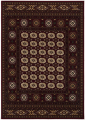 15' Runner Red and Ivory Floral Medallion Power Loom Runner Rug