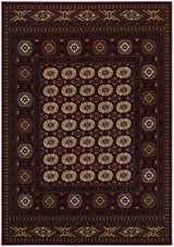 5' X 8' Red and Ivory Floral Medallion Power Loom Area Rug - Homeroots - Flyclothing LLC