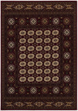 5' X 8' Red and Ivory Floral Medallion Power Loom Area Rug - Homeroots