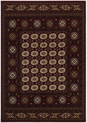 5' X 8' Red and Ivory Floral Medallion Power Loom Area Rug - Homeroots