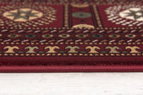 5' X 8' Red and Ivory Floral Medallion Power Loom Area Rug - Homeroots