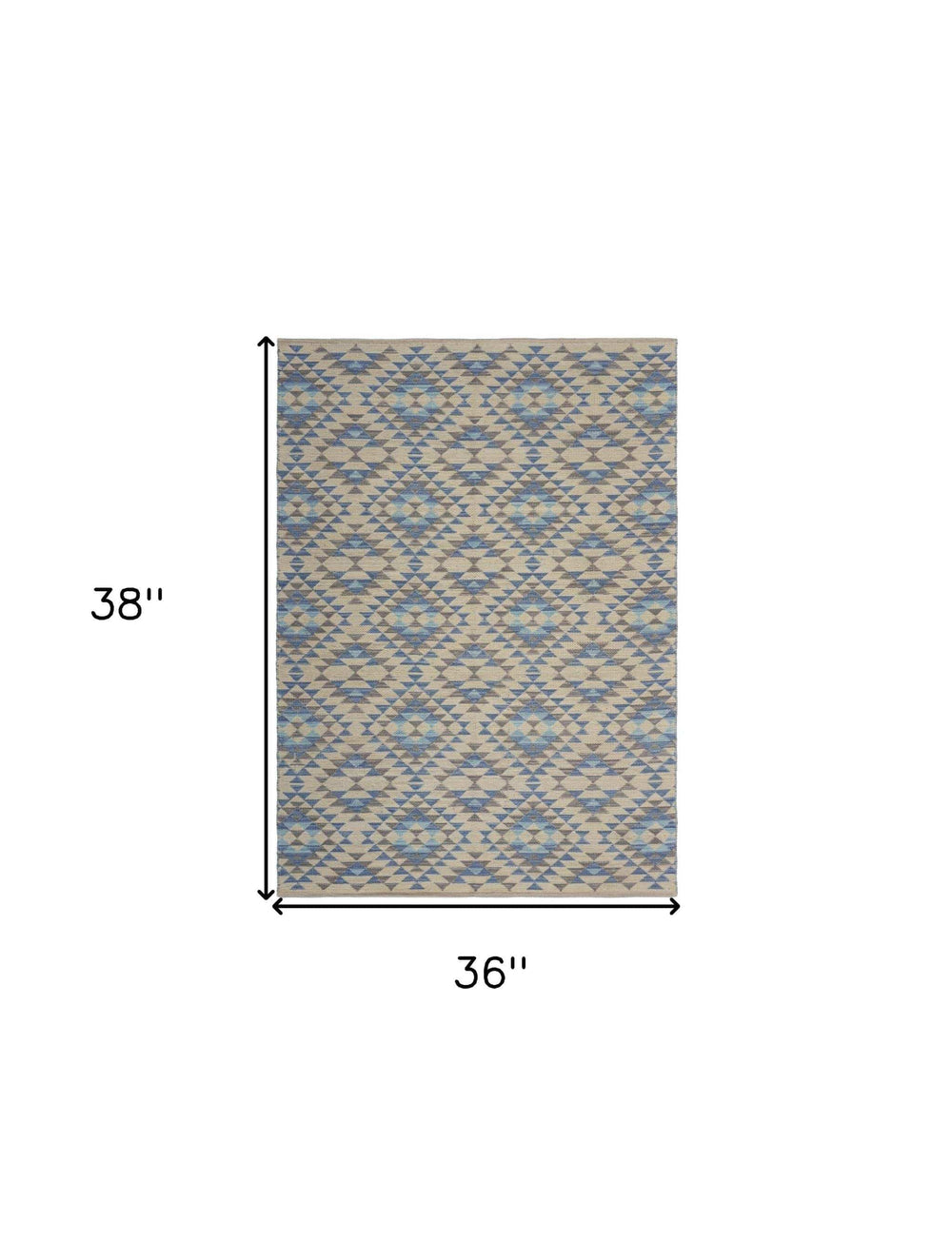 3' x 5' Blue Decorative Lattice Area Rug - Homeroots - Flyclothing LLC