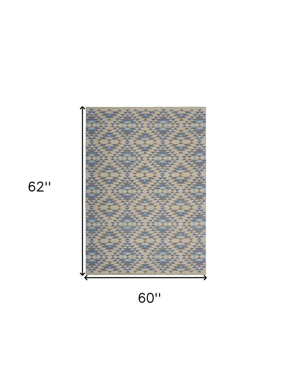 5' X 7' Blue Decorative Lattice Area Rug - Homeroots - Flyclothing LLC